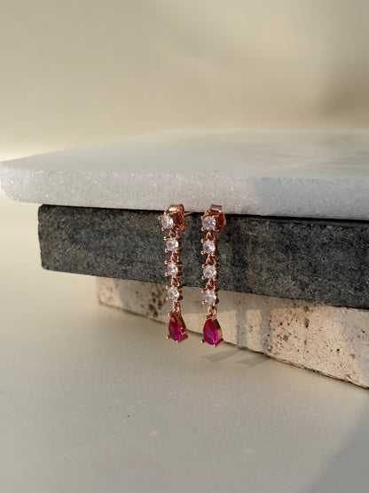Pink Drop Dangle Earrings