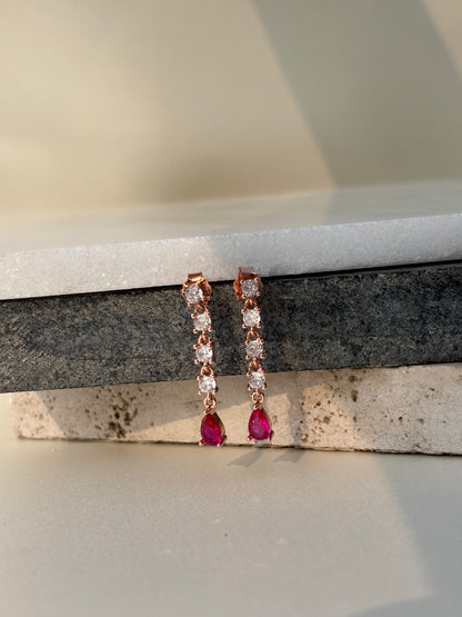 Pink Drop Dangle Earrings