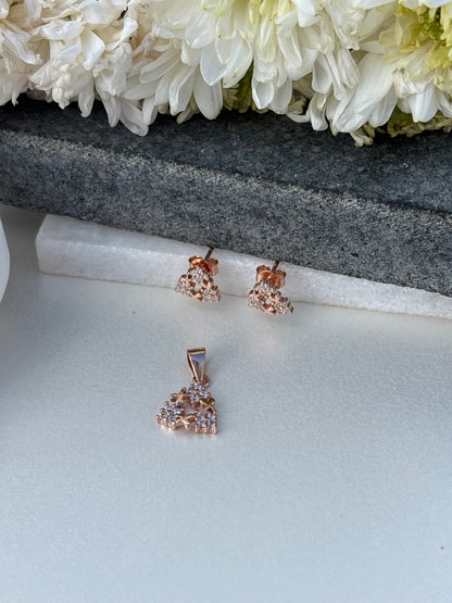 Floral Cluster Pendant Set
