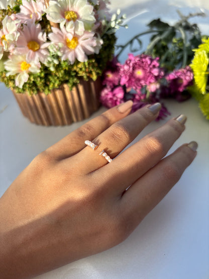 Open Band Pearl Ring