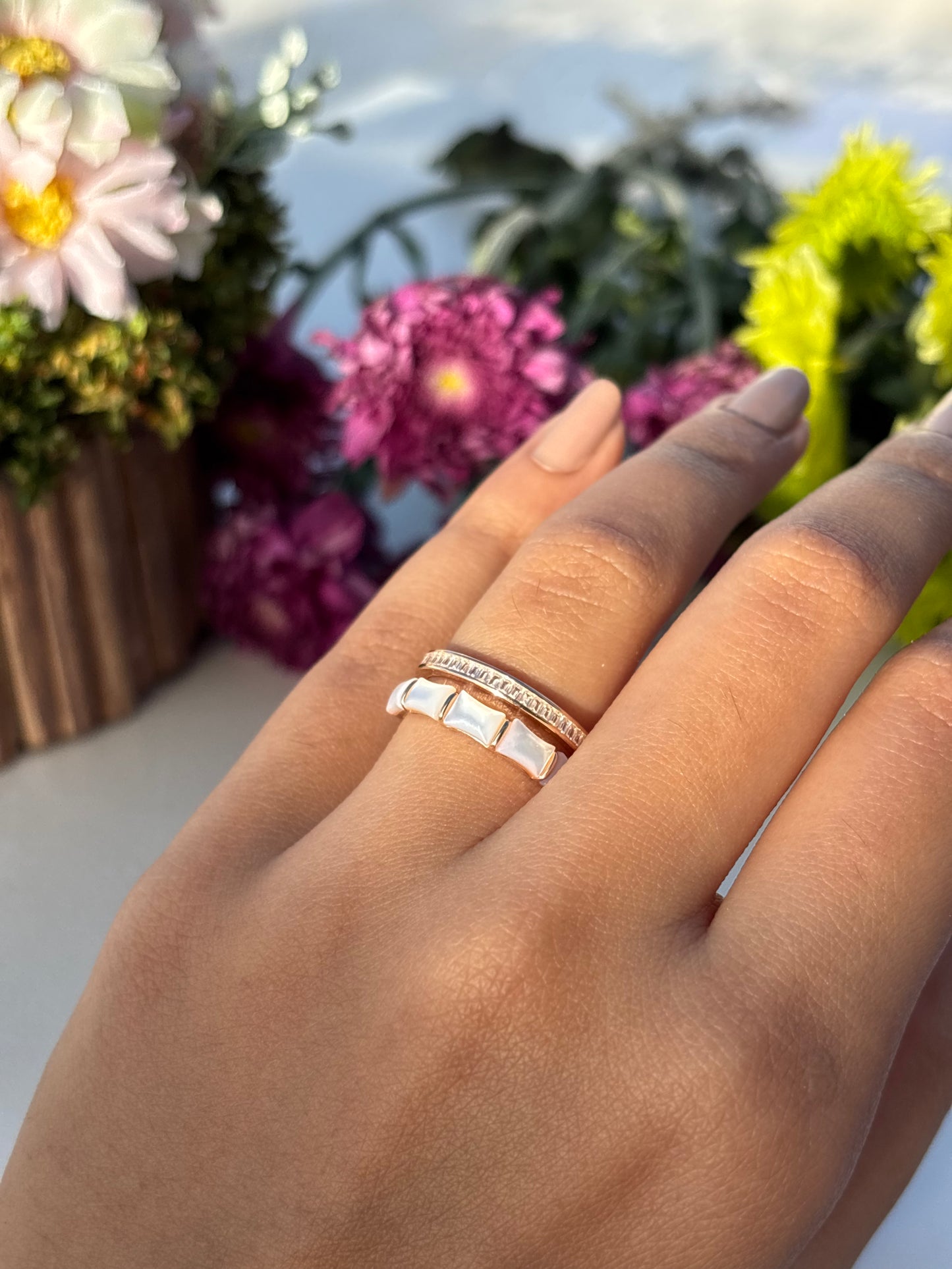 Rose Gold Geometric Band