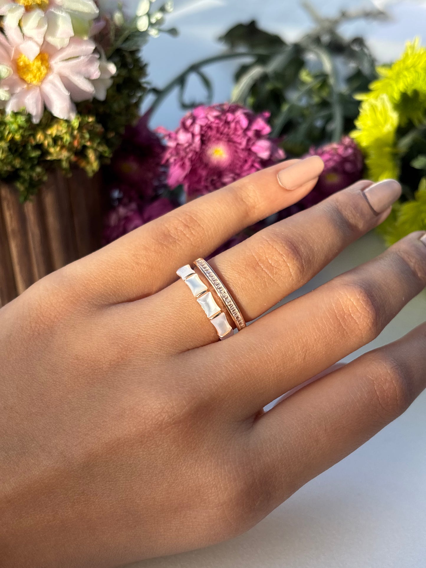 Rose Gold Geometric Band