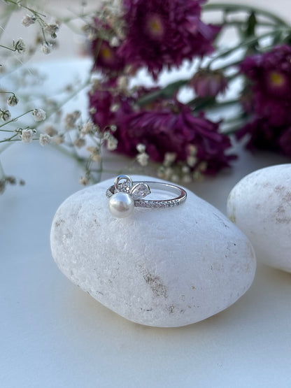 Pearl Accent Sterling Ring