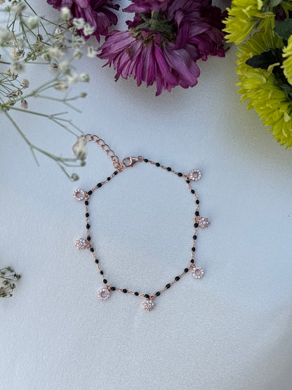 Black Beaded Sterling Silver bracelet