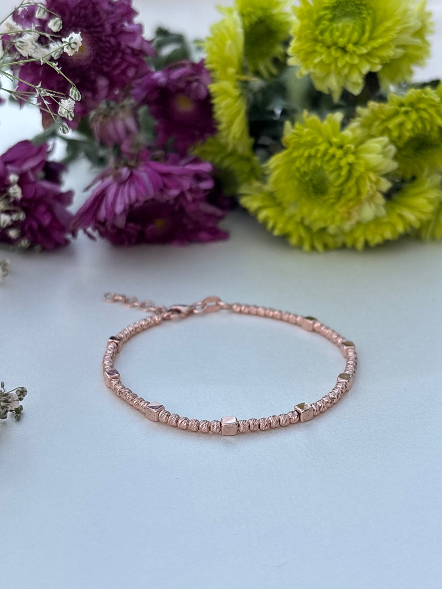 Elegant Rose Gold Beaded Bracelet