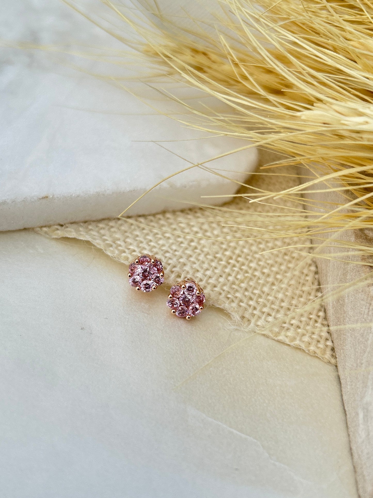 Pink round studs