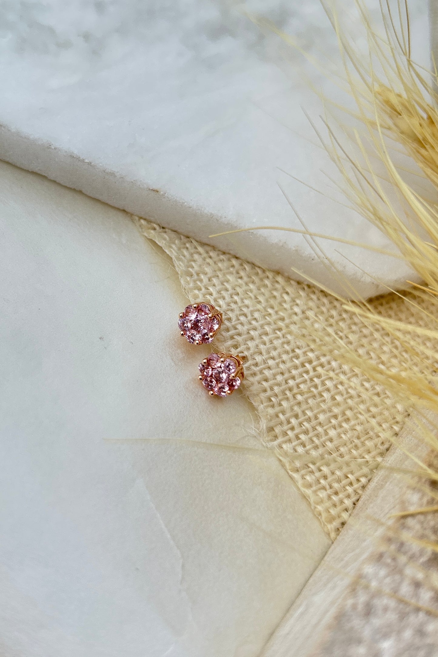 Pink round studs
