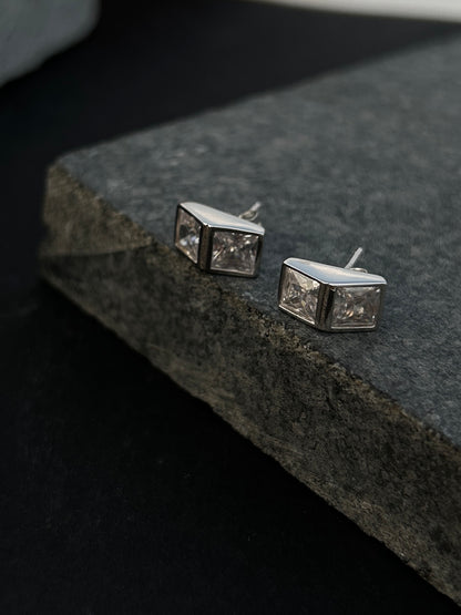 Square Crystal Stud Earrings