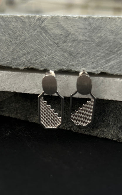 Textured Shield Stud Earrings
