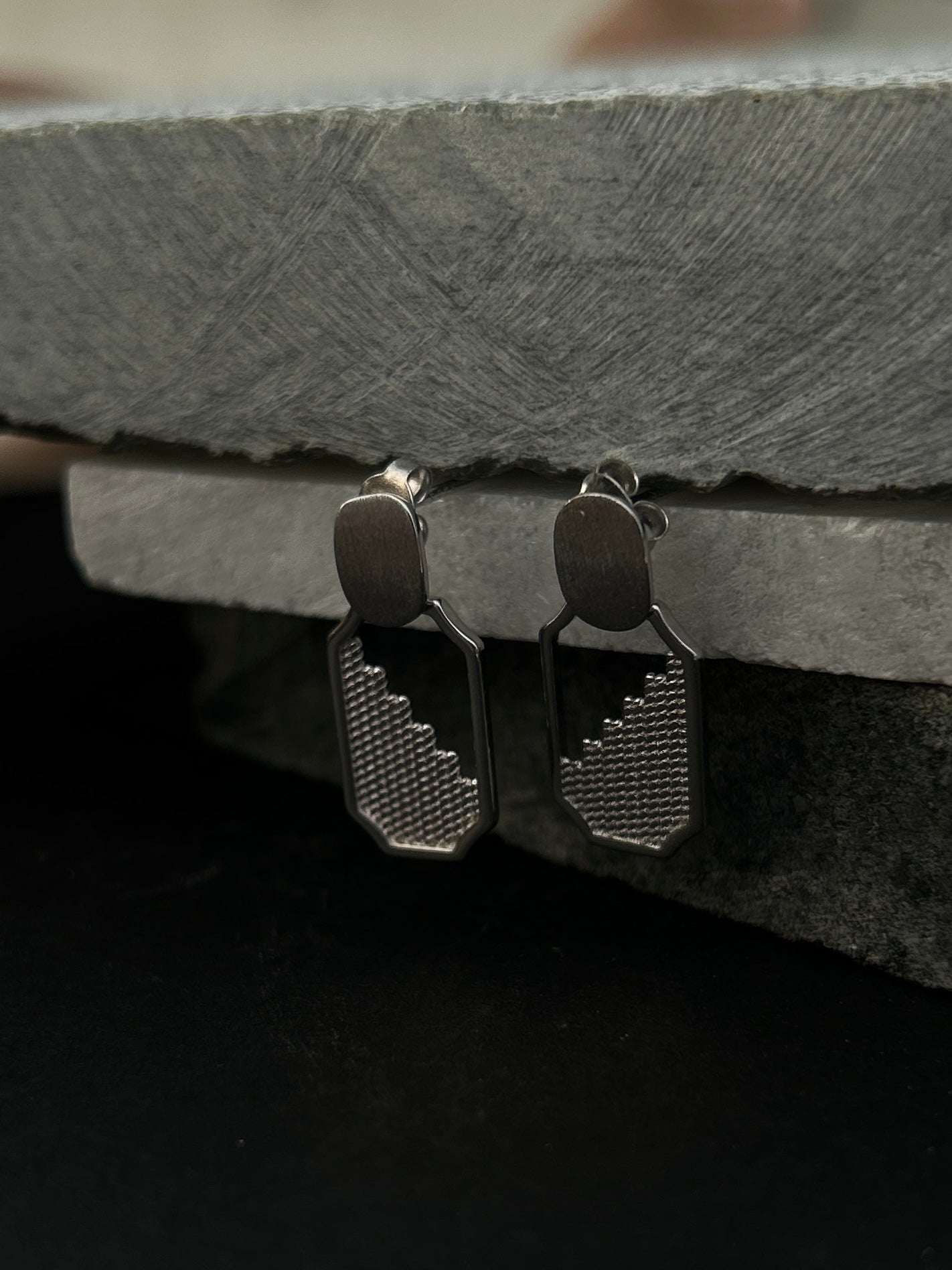 Textured Shield Stud Earrings