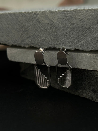 Textured Shield Stud Earrings