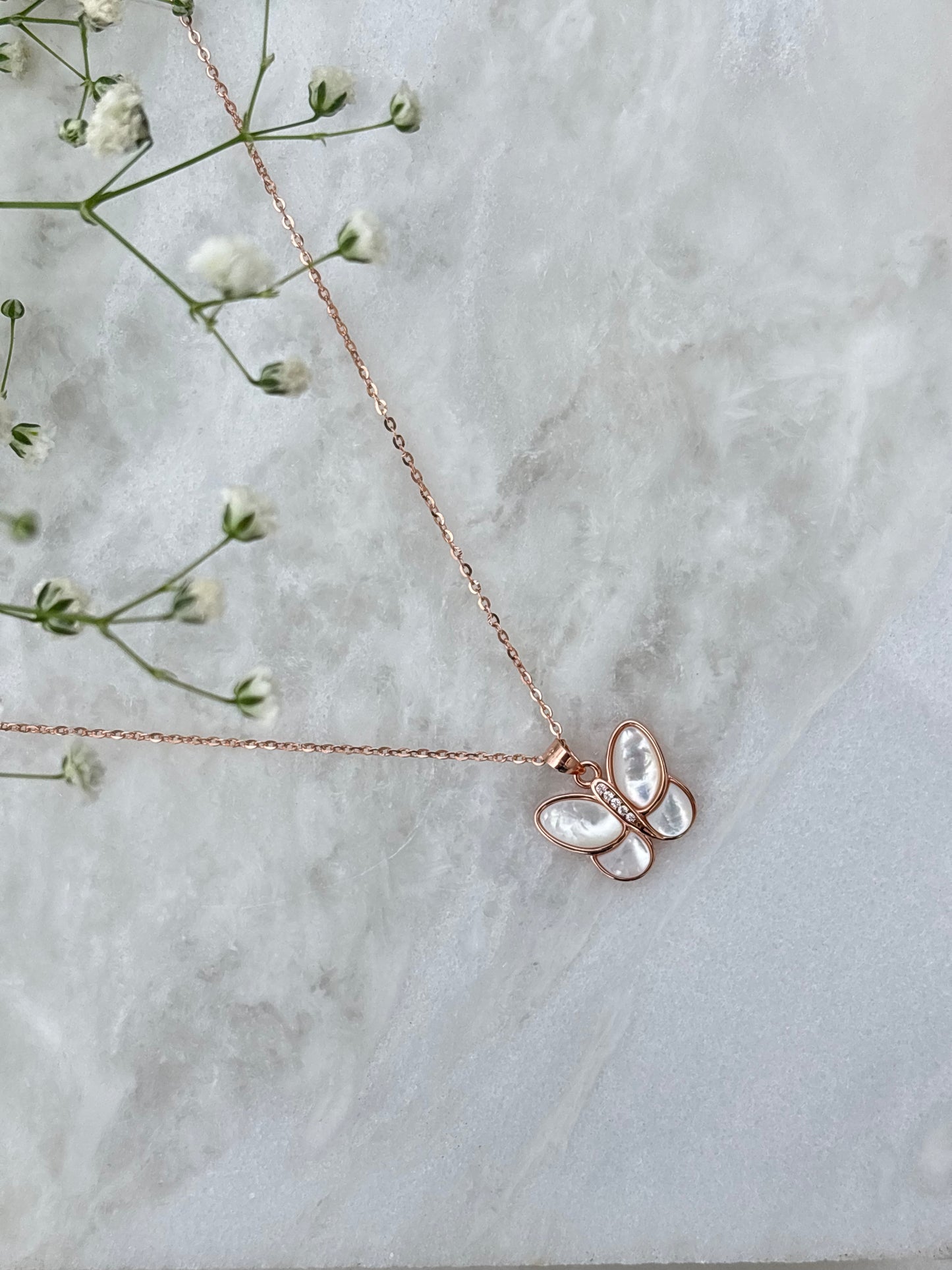 Mother-of-Pearl Butterfly Pendant