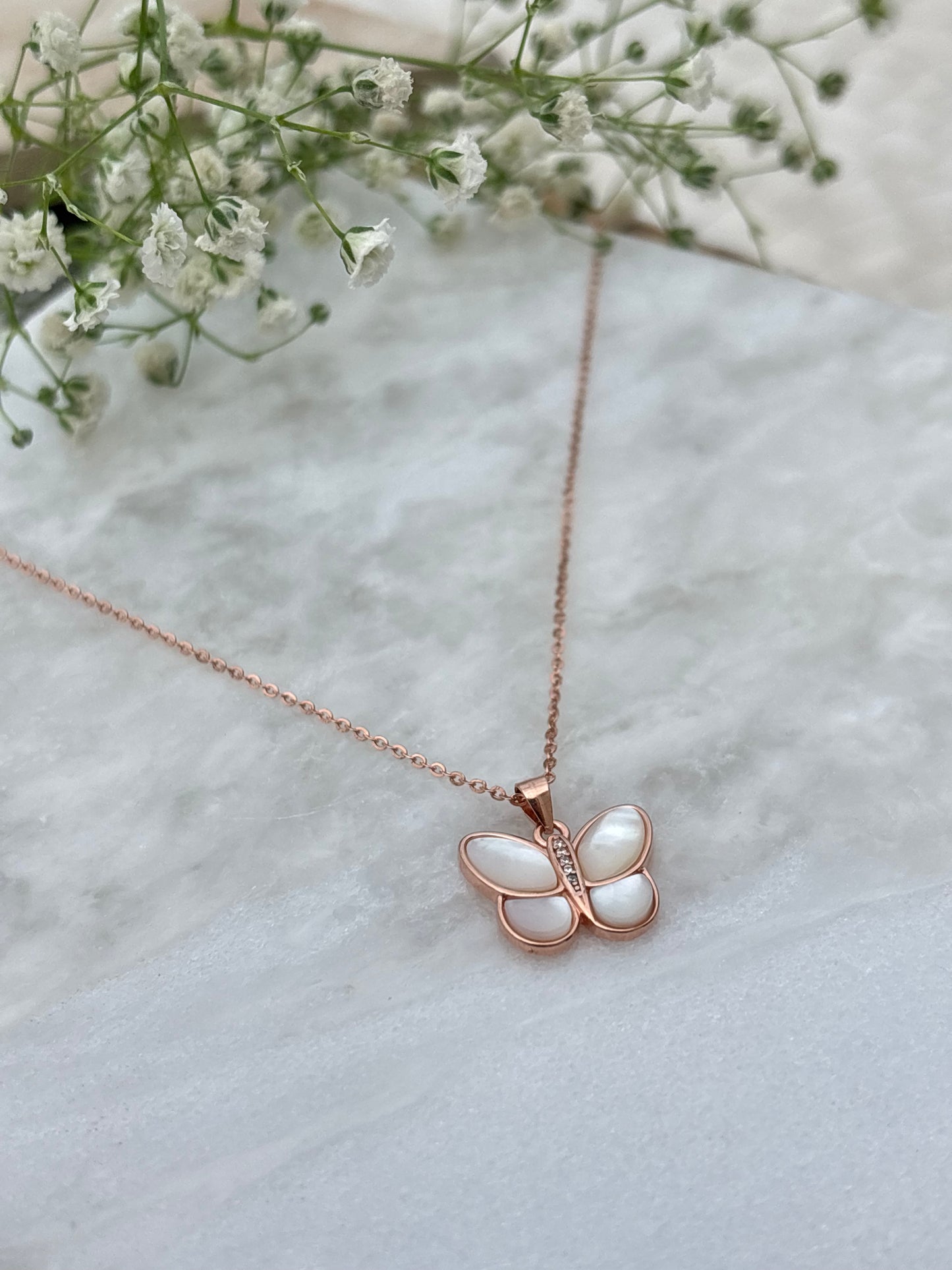 Mother-of-Pearl Butterfly Pendant