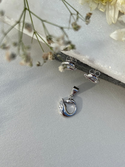 Timeless Swan Silver Pendant Set