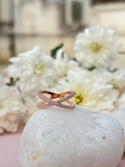 Criss-Cross Rose Gold Ring
