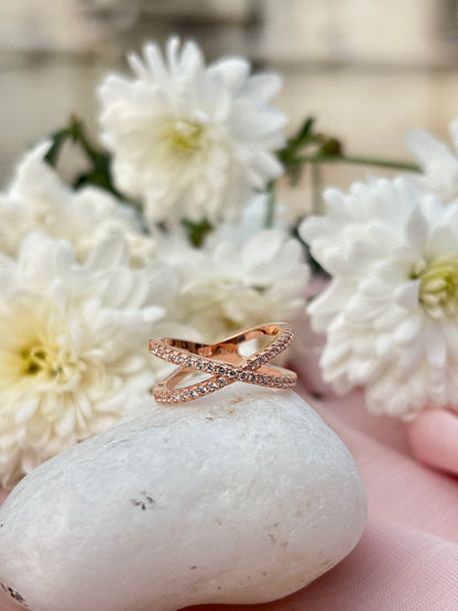 Criss-Cross Rose Gold Ring