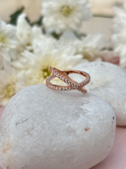 Criss-Cross Rose Gold Ring