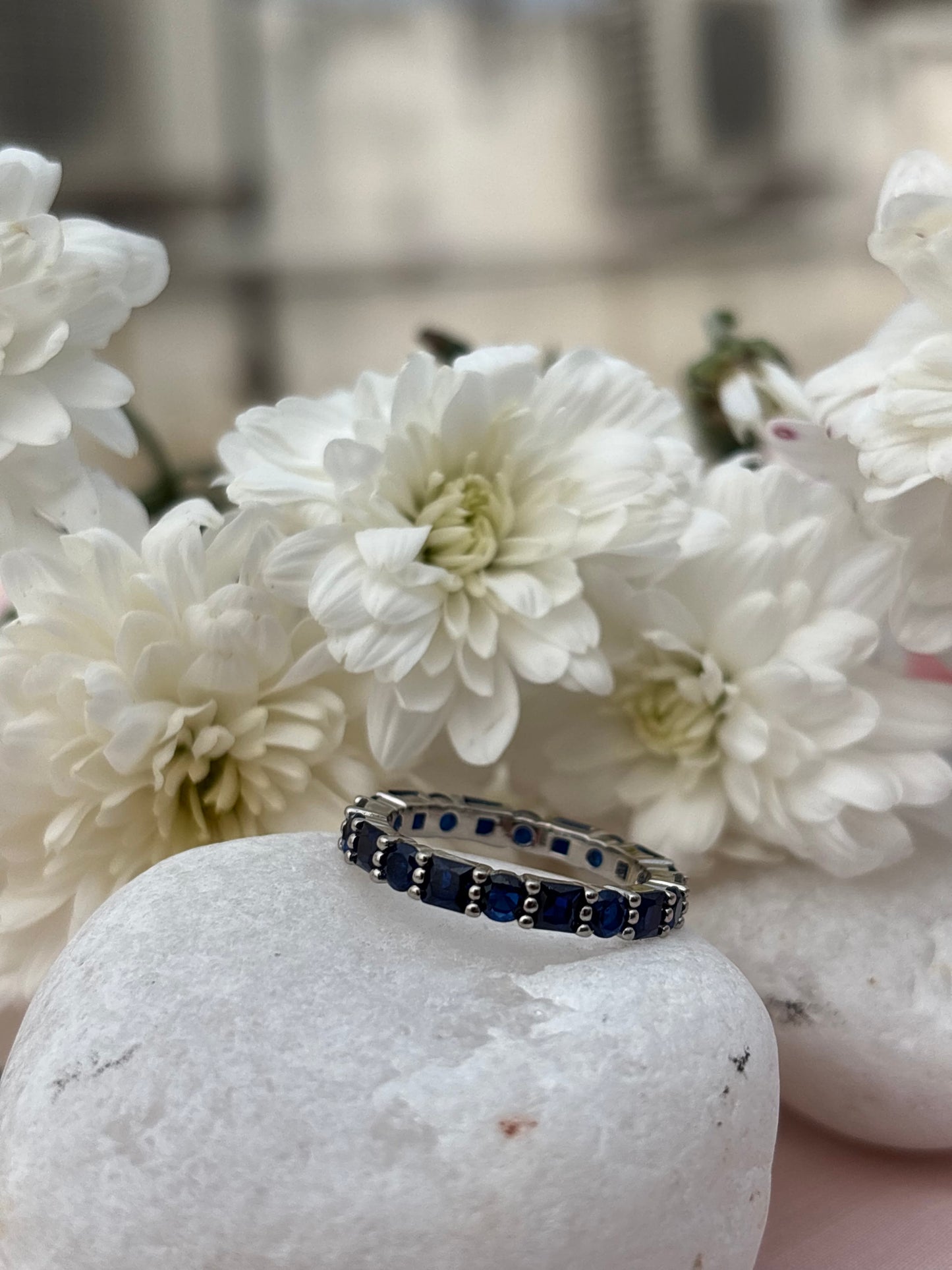 Royal Blue Halo Ring
