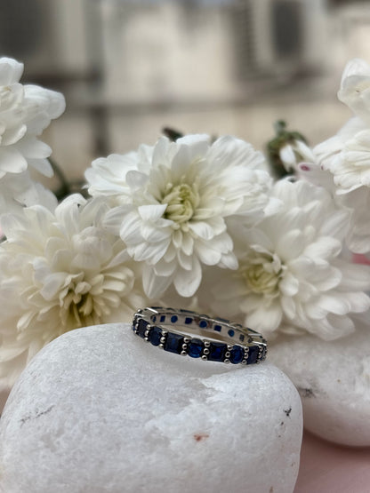 Royal Blue Halo Ring