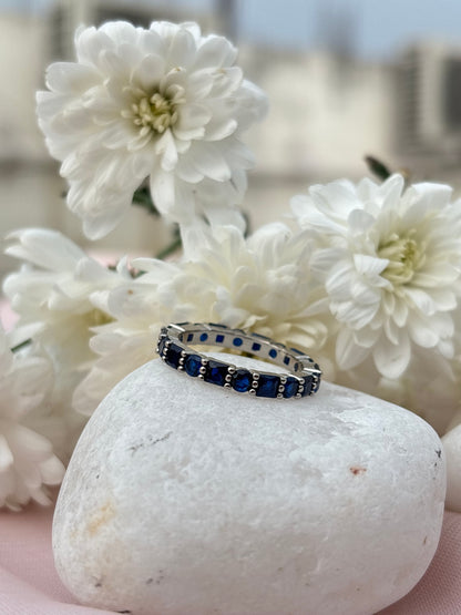Royal Blue Halo Ring