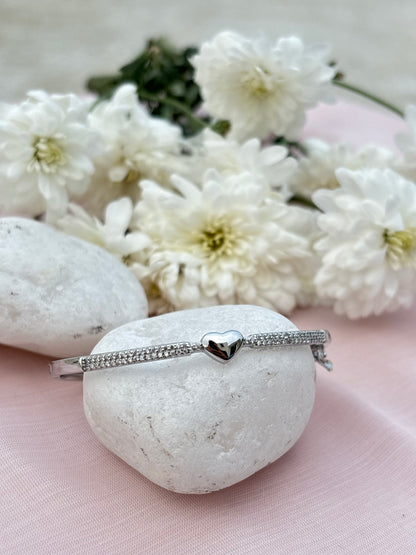 Silver Heartline Bracelet