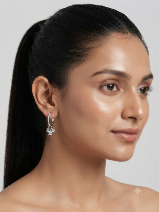 Starlight Cluster Dangle Huggie Hoops