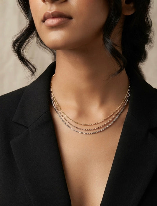 Trinity Layered Chain Necklace