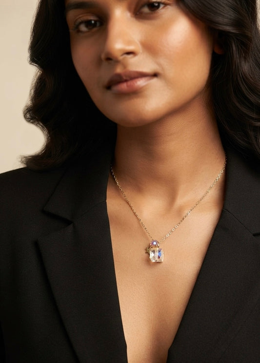 Aurora Crystal Charm Necklace