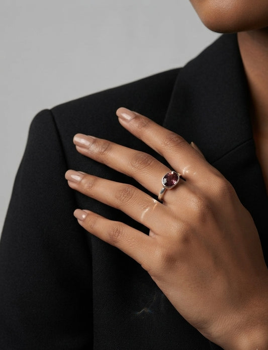 Burgundy Bloom Ring