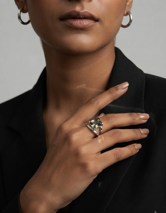 Sculptural Smoky Quartz Ring