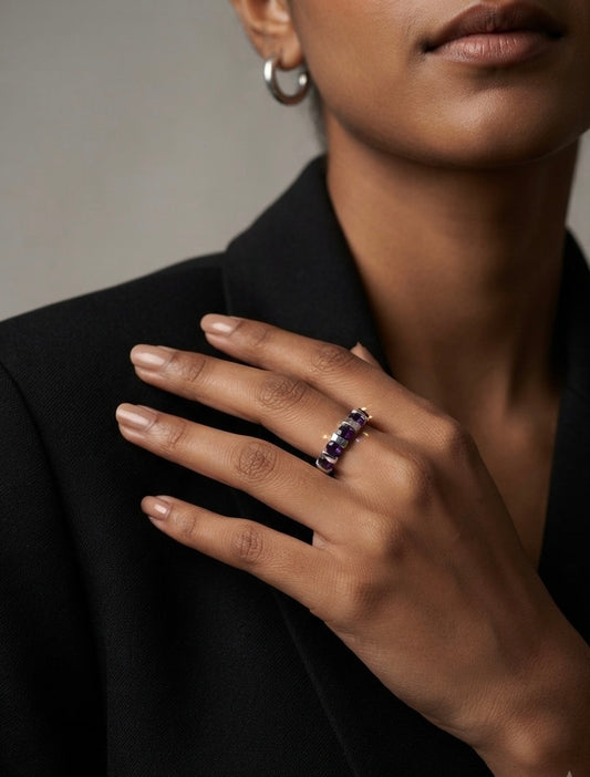 Amethyst Luxe Band Ring