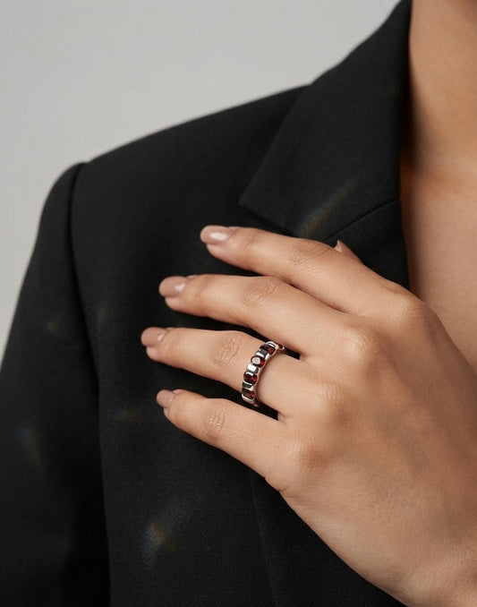 Garnet Pavé Band Ring