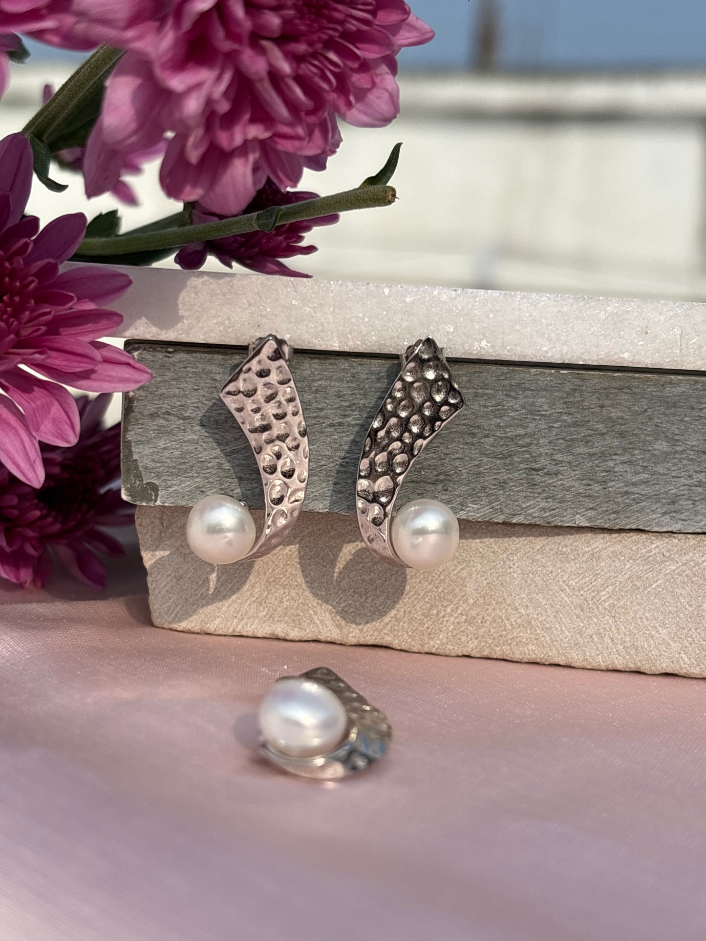 Pearl Ripple Pendant Set