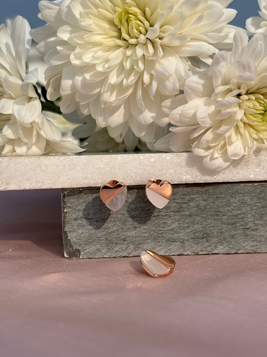 Golden Heart Pearl Pendant Set