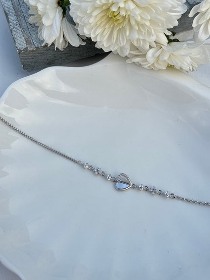 Crystal Heart Charm Bracelet