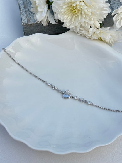 Crystal Heart Charm Bracelet