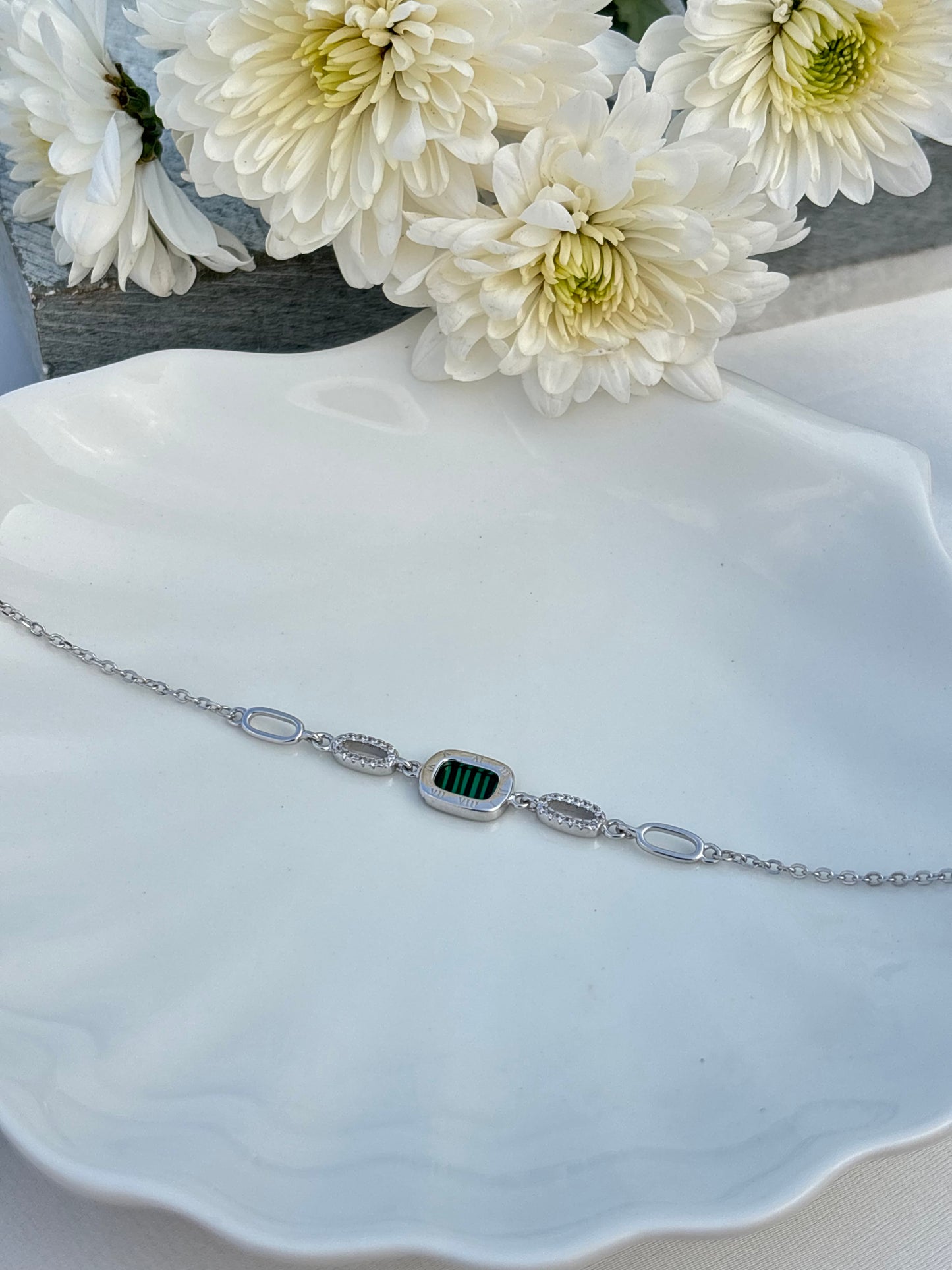 Emerald Link Charm Bracelet
