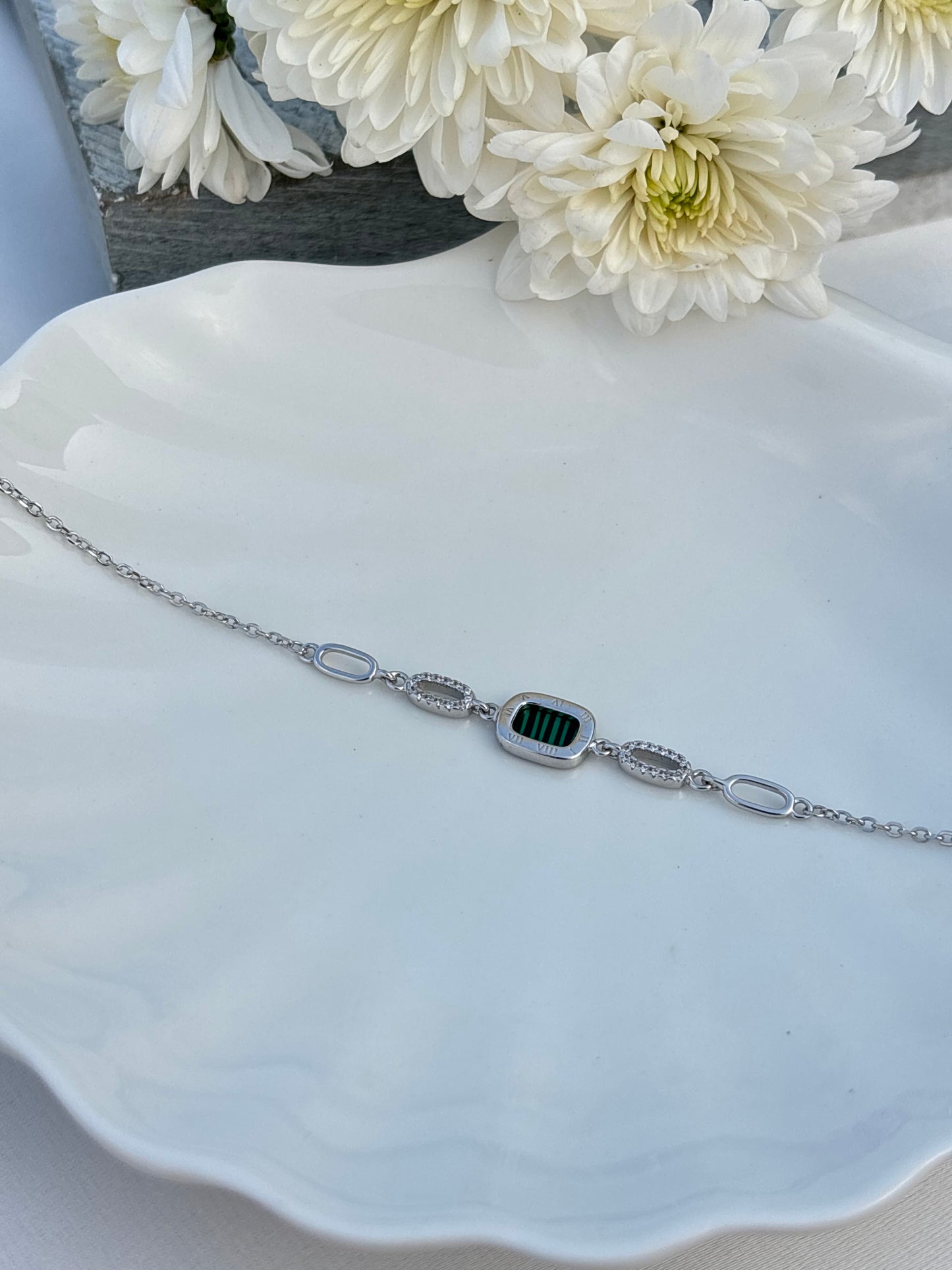 Emerald Link Charm Bracelet
