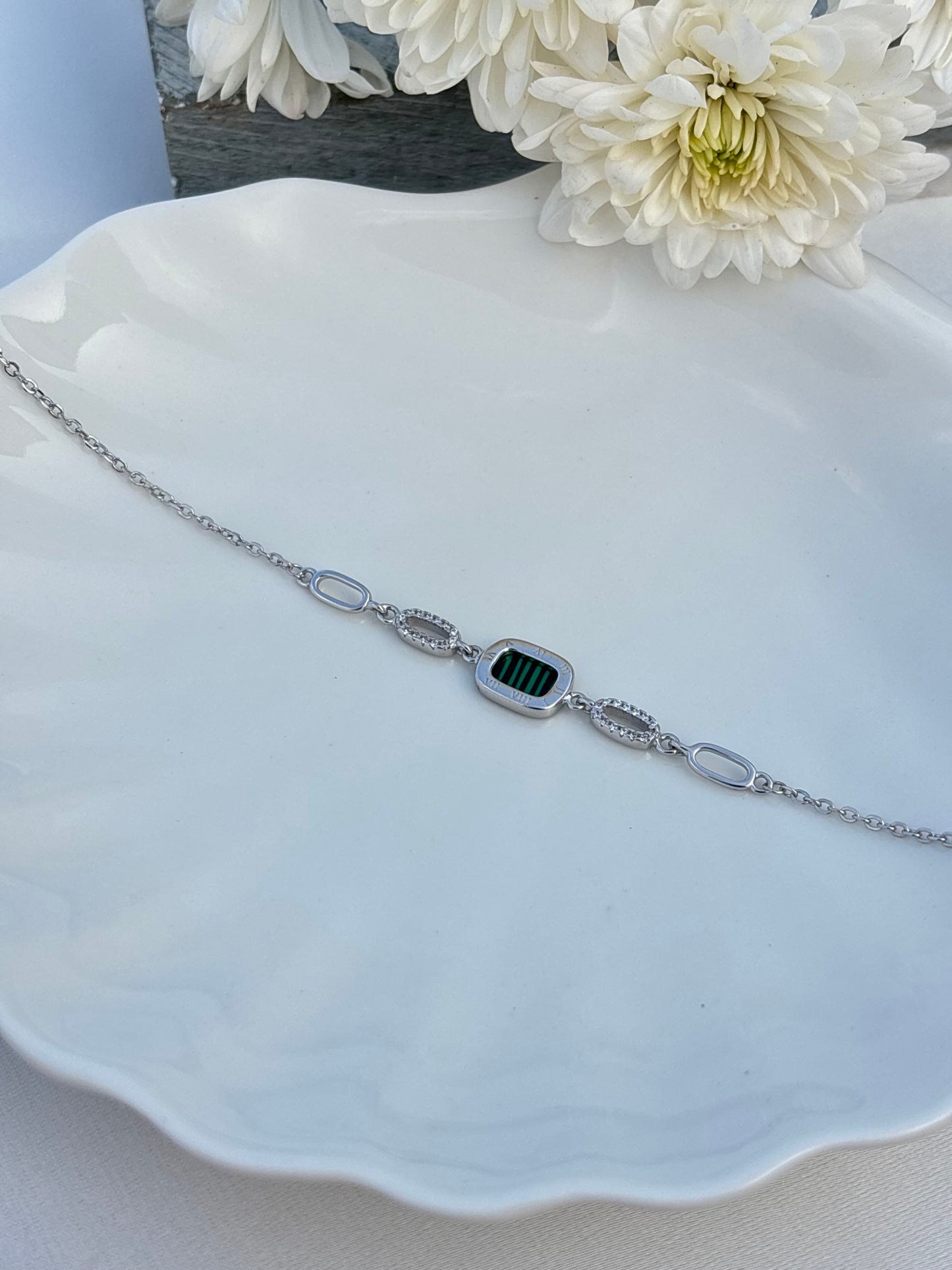 Emerald Link Charm Bracelet