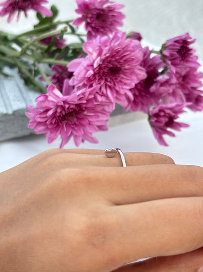 Silver Heart Accent Ring