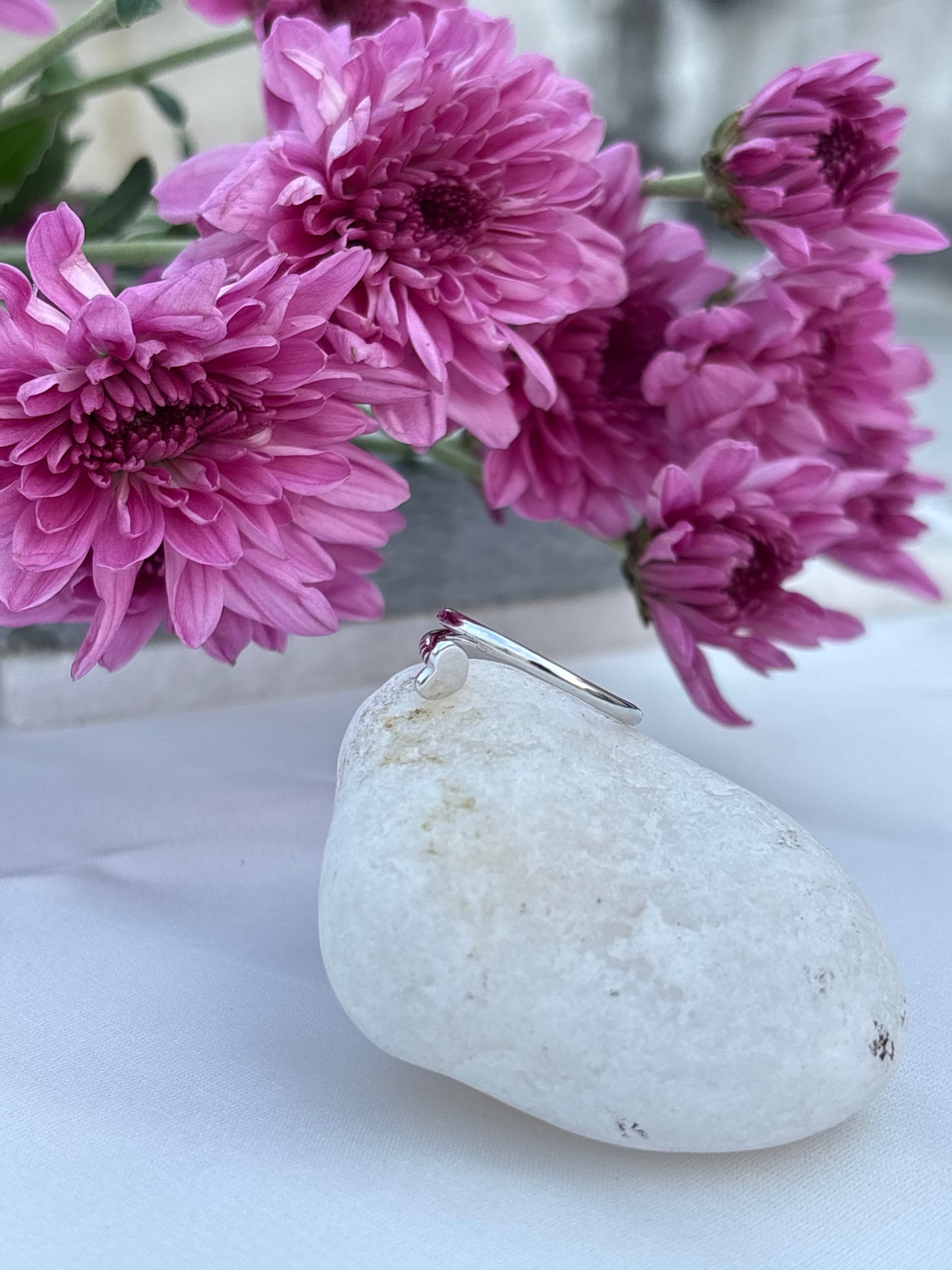 Silver Heart Accent Ring