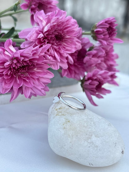 Silver Heart Accent Ring