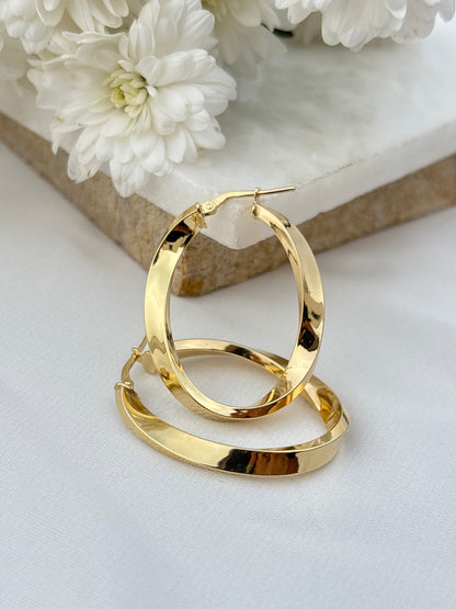 Classic Oval Gold Hoops