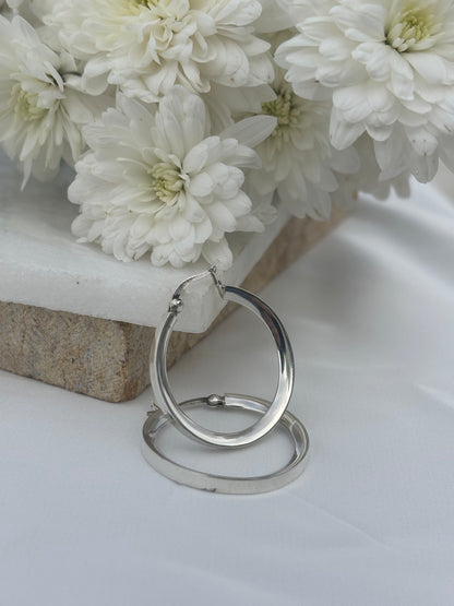 Medium Classic Silver Hoops