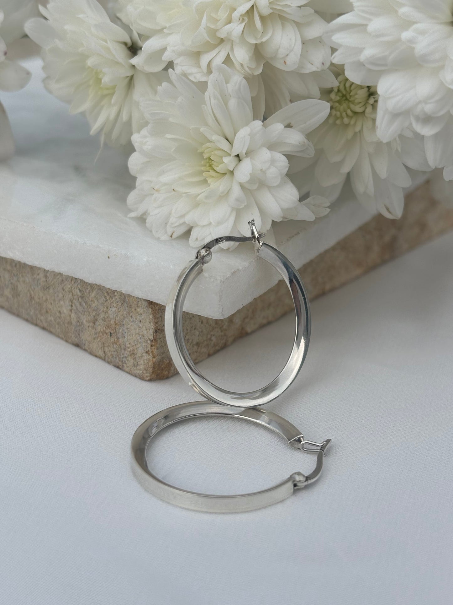 Medium Classic Silver Hoops