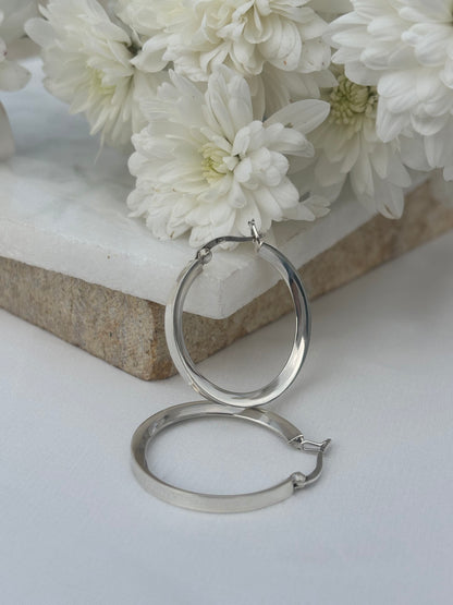 Medium Classic Silver Hoops