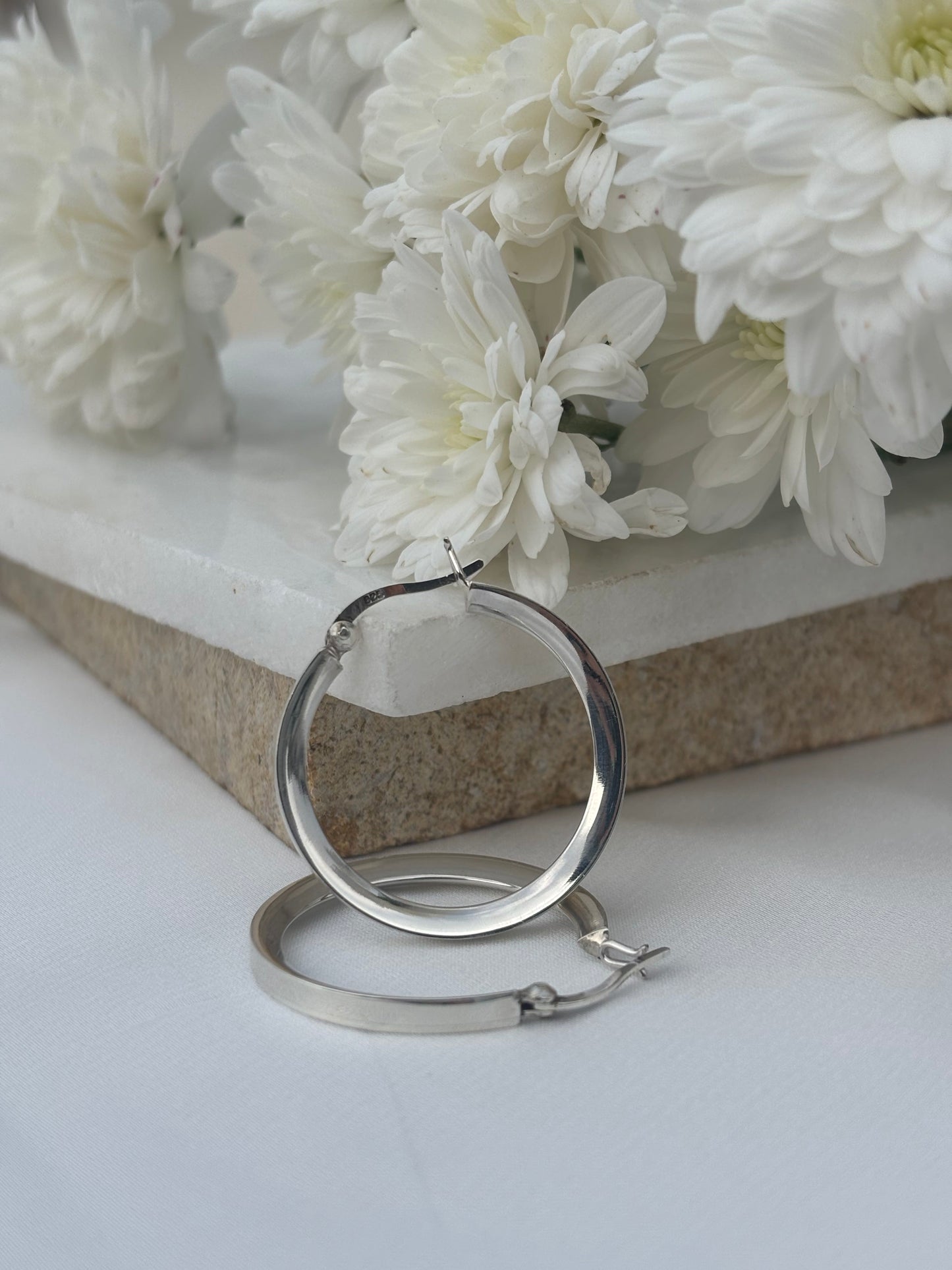 Medium Classic Silver Hoops