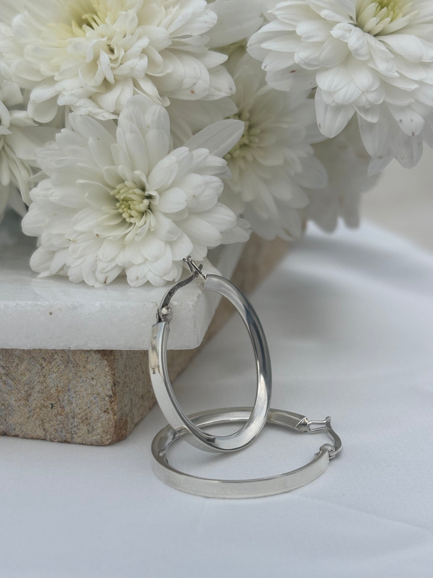 Medium Classic Silver Hoops