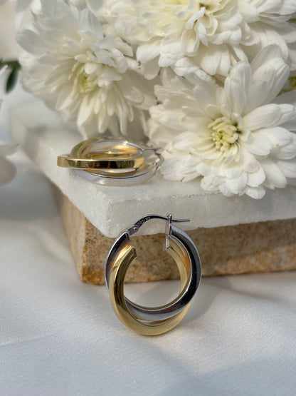 Duo Tone Twist Hoops