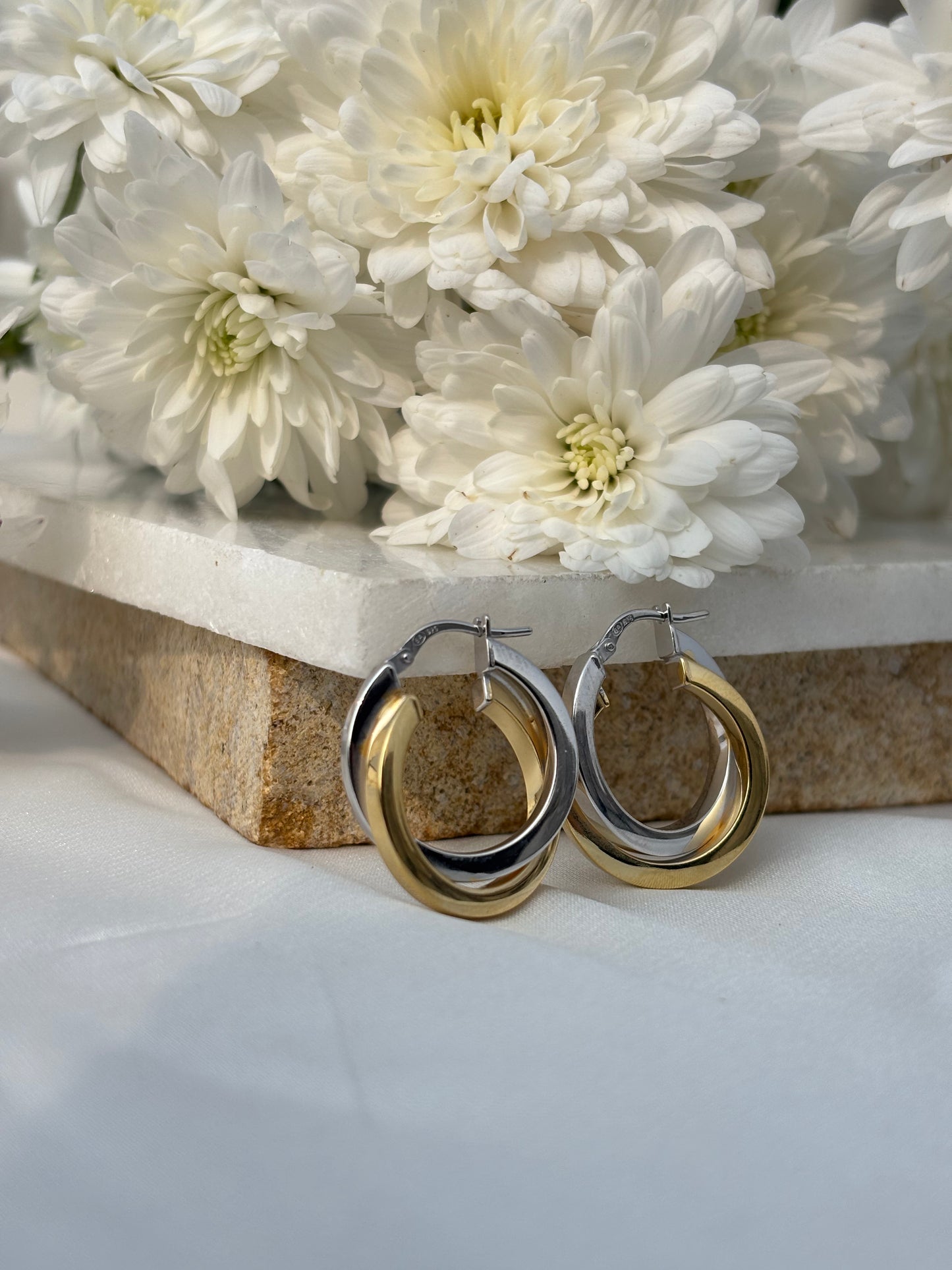 Duo Tone Twist Hoops